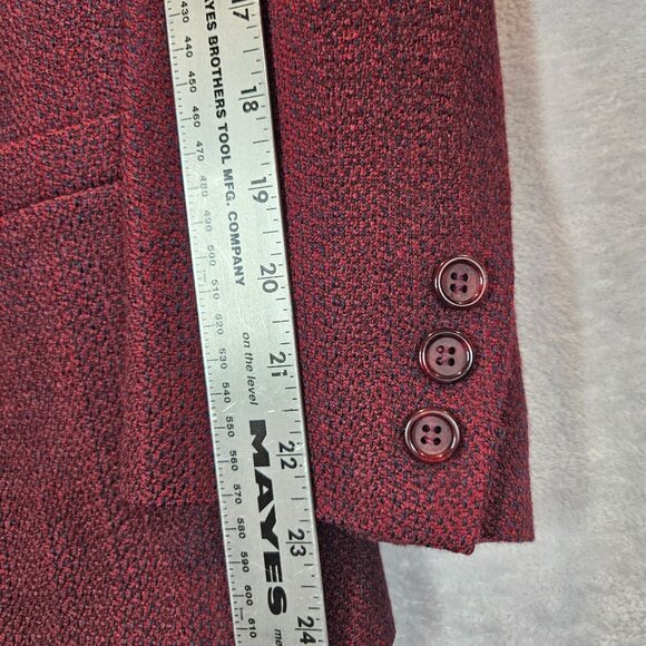 Vintage Saville Womens 8 Burgundy Wool Blazer Skirt Suit Set Career Professional - Picture 9 of 15